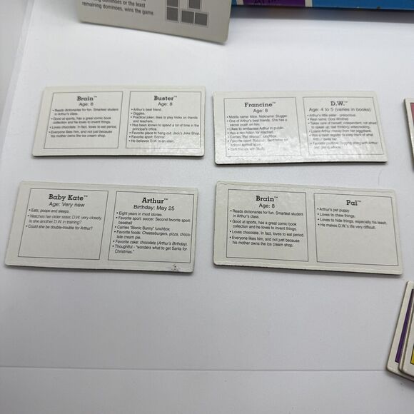 1998 Arthur Dominoes Matching Kids Game 28 Large Cardboard Dominoes - Picture 3 of 5